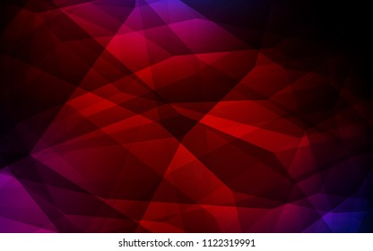Dark Blue, Red vector shining triangular cover. Glitter abstract illustration with an elegant triangles. Best triangular design for your business.