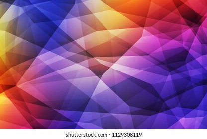 Dark Blue, Red vector shining triangular layout. Elegant bright polygonal illustration with gradient. Polygonal design for your web site.