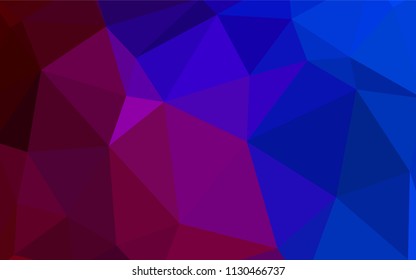 Dark Blue, Red vector shining triangular cover. Polygonal abstract illustration with gradient. Triangular pattern for your design.
