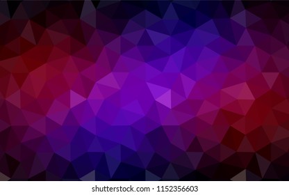 Dark Blue, Red vector shining triangular cover. Elegant bright polygonal illustration with gradient. Textured pattern for your backgrounds.