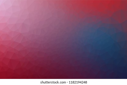 Dark Blue, Red vector shining hexagonal background. Geometric illustration in Origami style with gradient.  The polygonal design can be used for your web site.