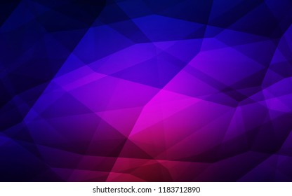 Dark Blue, Red vector shining triangular layout. Triangular geometric sample with gradient.  Polygonal design for your web site.