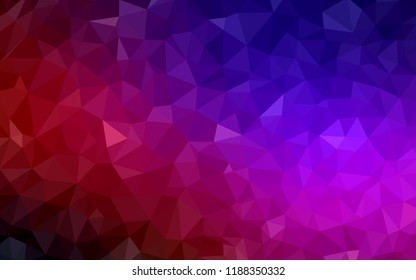 Dark Blue, Red vector shining triangular backdrop. Geometric illustration in Origami style with gradient.  Completely new template for your banner.