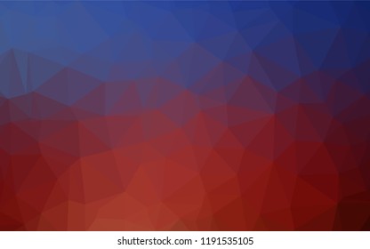 Dark Blue, Red vector shining hexagonal template. Creative geometric illustration in Origami style with gradient. The template can be used as a background for cell phones.