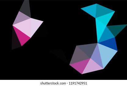 Dark Blue, Red vector shining hexagonal pattern. Triangular geometric sample with gradient.  A new texture for your design.