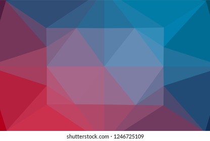 Dark Blue, Red vector shining hexagonal template. Modern geometrical abstract illustration with gradient. A completely new design for your business.