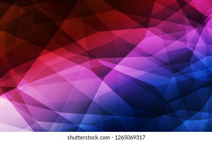 Dark Blue, Red vector shining triangular backdrop. Glitter abstract illustration with an elegant triangles. Template for cell phone's backgrounds.