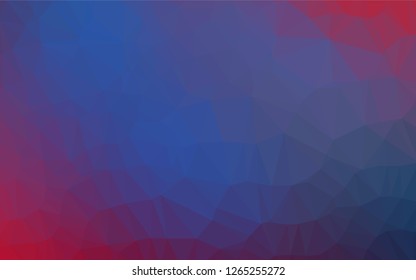 Dark Blue, Red vector shining hexagonal background. Creative geometric illustration in Origami style with gradient. The textured pattern can be used for background.