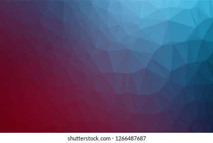 Dark Blue, Red vector shining hexagonal template. Modern geometrical abstract illustration with gradient. The best triangular design for your business.