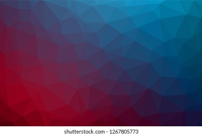 Dark Blue, Red vector shining hexagonal template. Colorful illustration in abstract style with gradient. The template can be used as a background for cell phones.