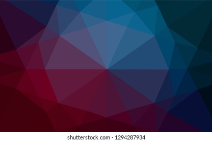 Dark Blue, Red vector shining hexagonal template. Colorful abstract illustration with gradient. The best triangular design for your business.