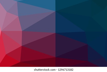 Dark Blue, Red vector shining triangular pattern. Shining illustration, which consist of triangles. Textured pattern for background.