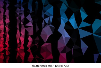 Dark Blue, Red vector shining triangular template. Modern geometrical abstract illustration with gradient. Triangular pattern for your business design.