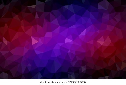 Dark Blue, Red vector shining triangular background. Triangular geometric sample with gradient.  Brand new design for your business.