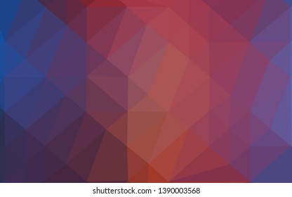 Dark Blue, Red vector shining triangular pattern. A sample with polygonal shapes. Completely new design for your business.