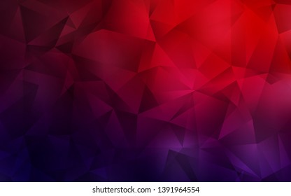 Dark Blue, Red vector shining triangular backdrop. A completely new color illustration in a polygonal style. Pattern for a brand book's backdrop.