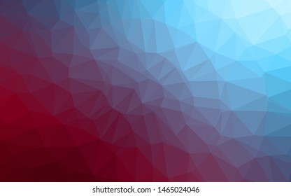 Dark Blue, Red vector shining triangular background. A vague abstract illustration with gradient. Polygonal design for your web site.
