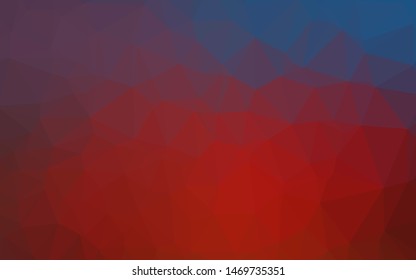 Dark Blue, Red vector shining triangular template. Colorful illustration in Origami style with gradient.  Template for your brand book.