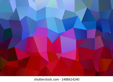 Dark Blue, Red vector shining triangular backdrop. Glitter abstract illustration with an elegant triangles. Brand new style for your business design.