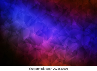 Dark Blue, Red vector shining triangular backdrop. Triangular geometric sample with gradient.  Textured pattern for your backgrounds.