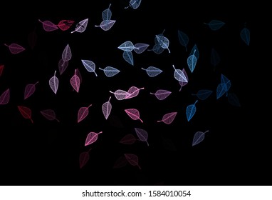 Dark Blue, Red vector sketch template. New colorful illustration in doodle style with leaves. New template for your business design.