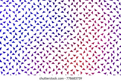 Dark Blue, Red vector of small triangles on white background. Illustration of abstract texture of triangles. Pattern design for banner, poster, cover.