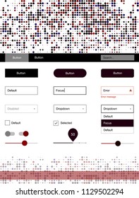 Dark Blue, Red vector style guide with circles. Colorful Style guide with circles on abstract background. This template you can use for landing pages.