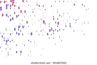 Dark Blue, Red vector template with US currency. Shining colored illustration with dollar signs, USD. The pattern can be used for financial, investment websites.