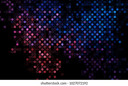 Dark Blue, Red vector  template with circles. Abstract illustration with colored bubbles in nature style. Pattern can be used as texture of water, rain drops.