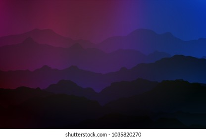 Dark Blue, Red vector template with lava shapes. A completely new color illustration in mountain style. Brand-new design for your ads, poster, banner.