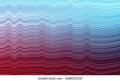 Dark Blue, Red vector template with bent ribbons. Modern gradient abstract illustration with bandy lines. Marble style for your business design.