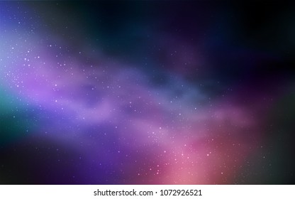 Dark Blue, Red vector template with space stars. Blurred decorative design in simple style with galaxy stars. Smart design for your business advert.