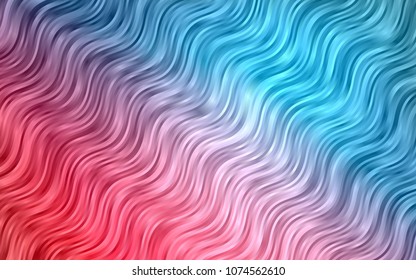 Dark Blue, Red vector template with bent ribbons. Shining illustration, which consist of blurred lines, circles. A new texture for your  ad, booklets, leaflets.