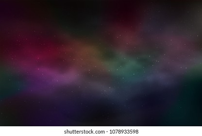 Dark Blue, Red vector template with space stars. Shining illustration with sky stars on abstract template. Pattern for astronomy websites.
