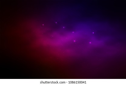 Dark Blue, Red vector template with space stars. Blurred decorative design in simple style with galaxy stars. Best design for your ad, poster, banner.