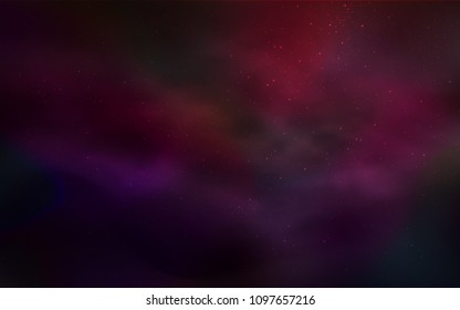 Dark Blue, Red vector template with space stars. Glitter abstract illustration with colorful cosmic stars. Template for cosmic backgrounds.