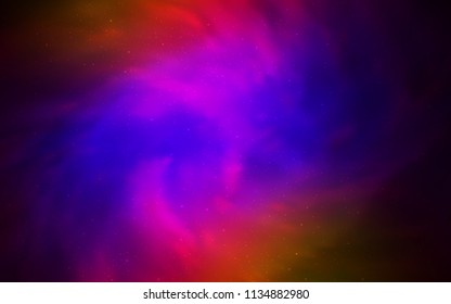 Dark Blue, Red vector template with space stars. Space stars on blurred abstract background with gradient. Pattern for futuristic ad, booklets.