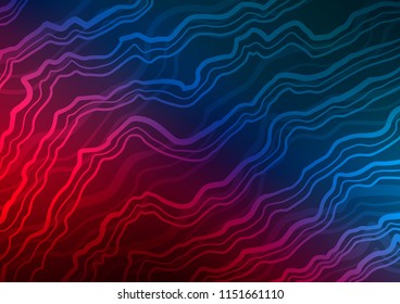 Dark Blue, Red vector template with bent lines. Colorful illustration in abstract marble style with gradient. The template for cell phone backgrounds.
