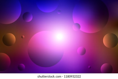 Dark Blue, Red vector template with circles. Glitter abstract illustration with blurred drops of rain. Completely new template for your brand book.