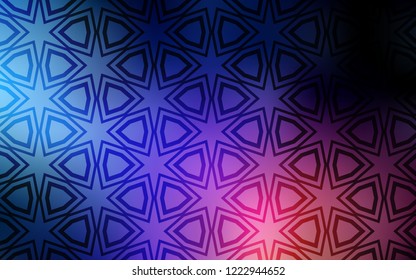 Dark Blue, Red vector template with sky stars. Glitter abstract illustration with colored stars. Pattern for websites, landing pages.