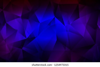Dark Blue, Red vector template with crystals, triangles. Abstract gradient illustration with triangles. The template can be used as a background.