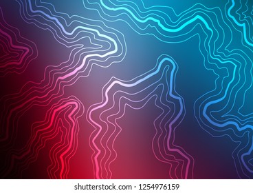 Dark Blue, Red vector template with lines, ovals. Creative geometric illustration in marble style with gradient. The template for cell phone backgrounds.