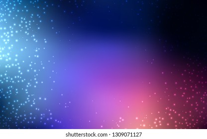 Dark Blue, Red vector template with space stars. Shining illustration with sky stars on abstract template. Pattern for astrology websites.