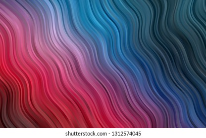 Dark Blue, Red vector template with abstract lines. A vague circumflex abstract illustration with gradient. A completely new template for your business design.