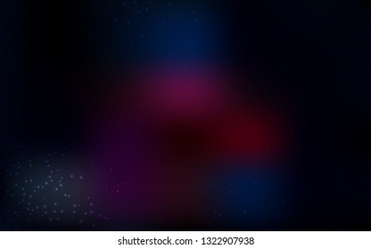 Dark Blue, Red vector template with space stars. Space stars on blurred abstract background with gradient. Pattern for astrology websites.