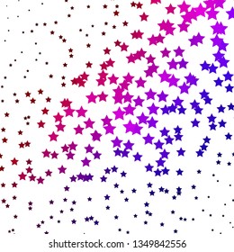 Dark Blue, Red vector template with neon stars. Decorative illustration with stars on abstract template. Pattern for new year ad, booklets.