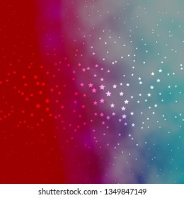 Dark Blue, Red vector template with neon stars. Modern geometric abstract illustration with stars. Pattern for wrapping gifts.