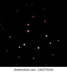 Dark Blue, Red vector template with neon stars. Colorful illustration in abstract style with gradient stars. Pattern for websites, landing pages.