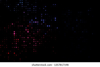 Dark Blue, Red vector template with circles. Glitter abstract illustration with blurred drops of rain. Template for your brand book.