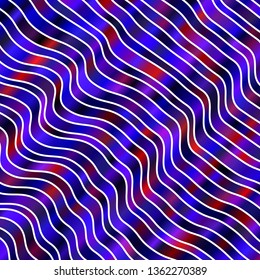 Dark Blue, Red vector template with lines. Gradient illustration in simple style with bows. Pattern for booklets, leaflets.